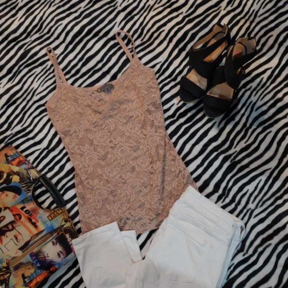Sheer Light Pink Lace Tank - Jeans by Buffalo